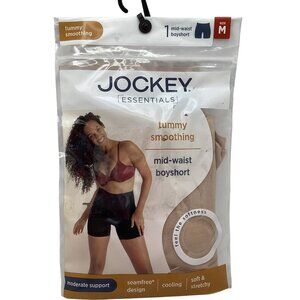 Jockey Essentials Women's Tummy Smoothing Mid-Waist Boyshorts, Size Medium